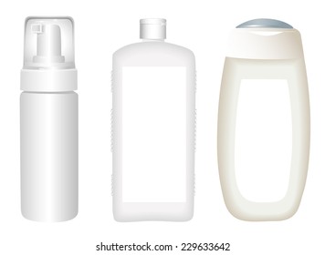 White cosmetics containers