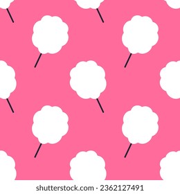 White cotton candy pattern on pink background