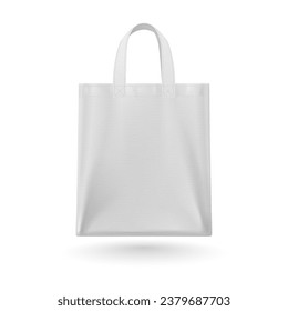 White Cotton Eco-bag for Retail and Shopping, featuring handles. Perfect for retail and shopping purposes. Isolated on a white backdrop