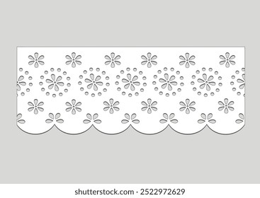 renda de algodão branco mão desenhada