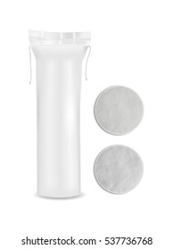 White cotton pads package with cotton rounds.