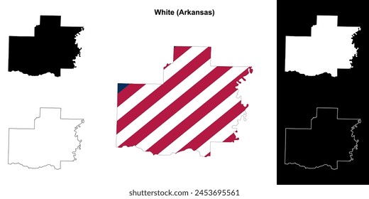 White County (Arkansas) outline map set