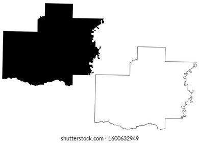 White County, Arkansas (U.S. county, United States of America,USA, U.S., US) map vector illustration, scribble sketch White map