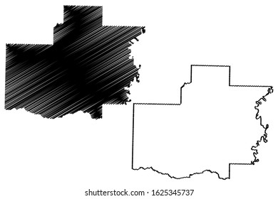 White County, Arkansas (U.S. county, United States of America,USA, U.S., US) map vector illustration, scribble sketch White map