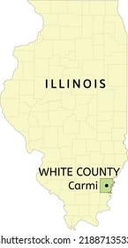 White County And City Of Carmi Location On Illinois State Map