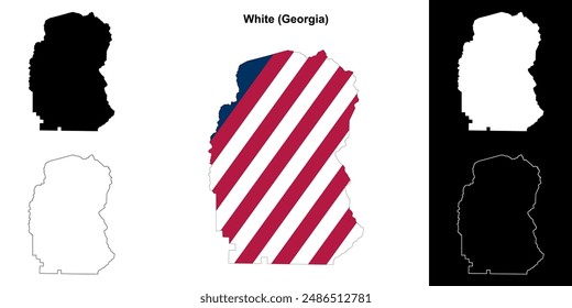 White County (Georgia) outline map set