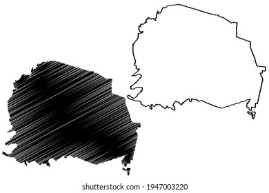 Condado de White, Estado de Tennessee (condado de los Estados Unidos de América) mapa de ilustración vectorial, dibujo garabato Mapa blanco