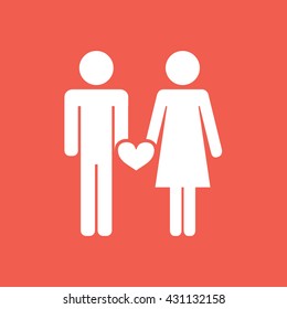 White couple icon vector illustration