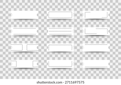 Cupones blancos: un conjunto de Vectores de Plantillas en blanco para descuentos, regalos y promociones. EPS 10