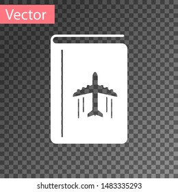 White Cover book travel guide icon isolated on transparent background.  Vector Illustration