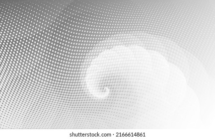 White Cover Graphic Shape Background. Black Technology Halftone Illustration Design. Silver Line Design Element Wallpaper. Bright Futuristic Abstract Concept Background.