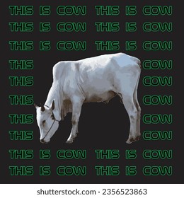 white cow on a black background svg