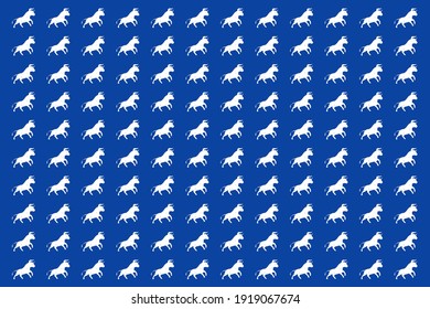 White cow  pattern in blue background . 2021 The year of the ox. Happy Chinese new year background. -Vector illustration.  