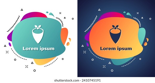 White Cowboy bandana icon isolated on white and blue background. Abstract banner with liquid shapes. Vector