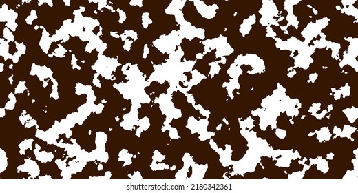 Cobarde blanco con manchas marrones como un patrón sin costuras. Fondo vectorial visto. Impresión animal. Panda, textura dálmata o appaloosa de piel de caballo.