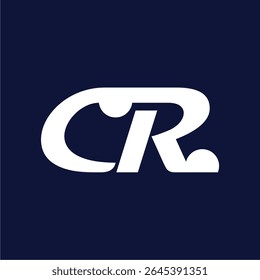 White CR monogram with rounded smooth edges against a navy blue backdrop. Ideal for modern businesses, tech startups, and stylish brand identities