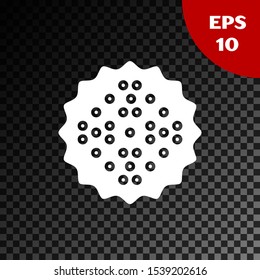 White Cracker biscuit icon isolated on transparent dark background. Sweet cookie.  Vector Illustration