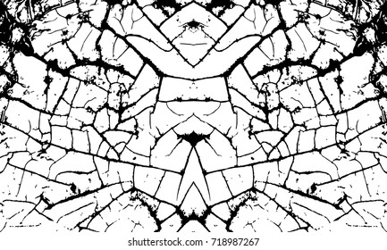 White cracking texture. Grunge horizontal background. Pattern with cracks. Vector illustration.