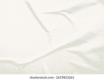 White craft paper background. Pastel craft texture with small noise and dots. Vector halftone. Template light tones. Vector minimal, simple textile texture, background with folds and crumpled.