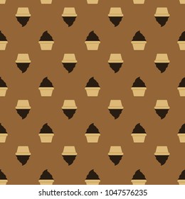 White cream choco cake seamless pattern