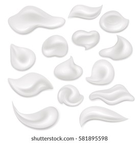 White cream. Cosmetic white product, mousse, gel, whipped cream.