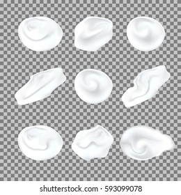 White cream elements. Element for advertising and promotional message isolated on plaid white background. Vector illustration for your design and business