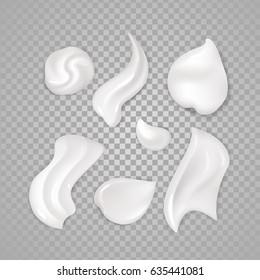 White cream elements. Illustration isolated on white background. Graphic concept for your design