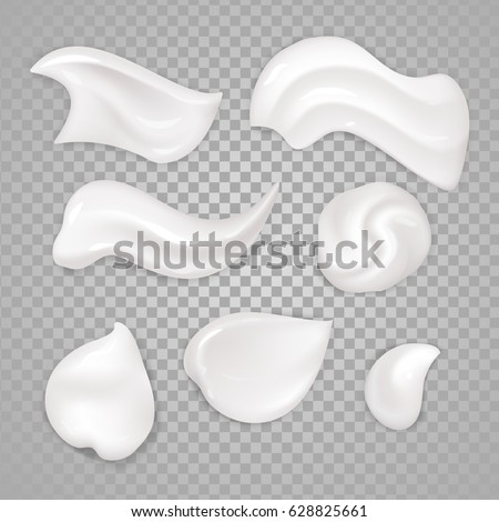White cream elements. Illustration isolated on white background. Graphic concept for your design