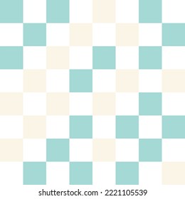 White, cream, and green checkerboard pattern background. Vector illustration.
