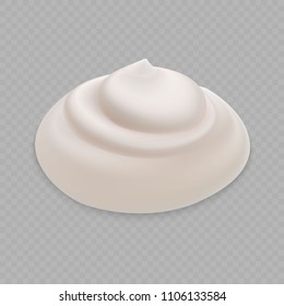 White Cream isolated on transparent background