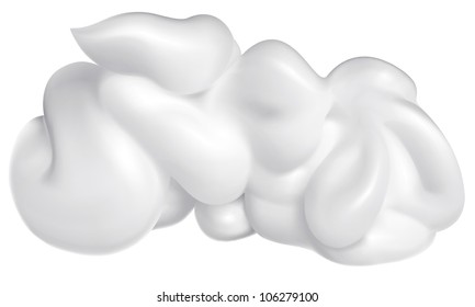 White cream isolated on white . Vector realistic illustration