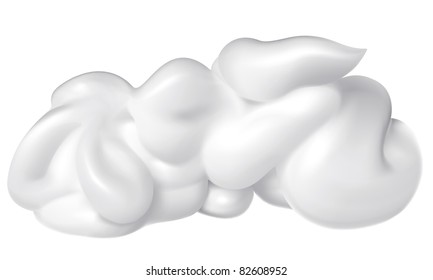 White cream isolated on white . Vector realistic illustration