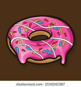 white Cream pink Donuts vector illustration design