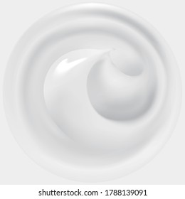 
White cream, realistic vector illustration.