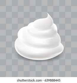 White cream. Realistic vector illustration.