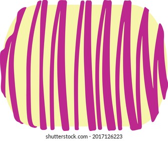 White cream rounded rectangle Chocolate candy with raspberry pink zigzag style piping. Layered confectionery SVG svg