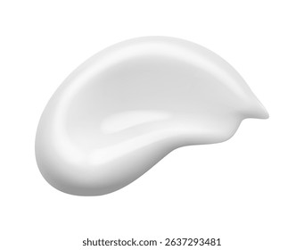White cream swatch, realistic skincare cosmetic or makeup and moisturizer, vector smear smudge. White cream swatch or foundation makeup and lotion with glossy creamy texture for skin care cosmetics