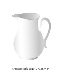 White creamer for coffee. Vector illustration on white background.