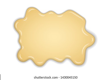 White creamy melt chocolate isolated white background. Hot vanilla milk chocolate dessert. Splash cream sweet liquid texture. Delicious sauce flow. 3D realistic design. Soft candy Vector illustration