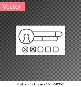 White Create account screen icon isolated on transparent background.  Vector Illustration