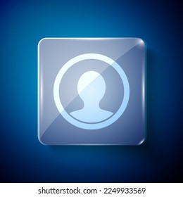 White Create account screen icon isolated on blue background. Square glass panels. Vector - Powered by Shutterstock - Get 15% off with code: PIKWIZARD15