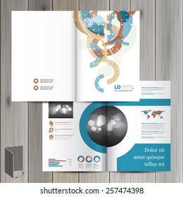 White creative brochure template design with art color pattern. Cover layout