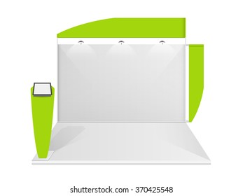 White creative exhibition stand design. Booth template. Corporate identity vector
