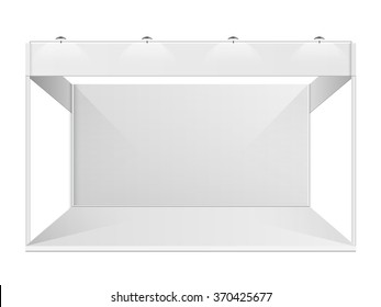 White creative exhibition stand design. Booth template. Corporate identity vector