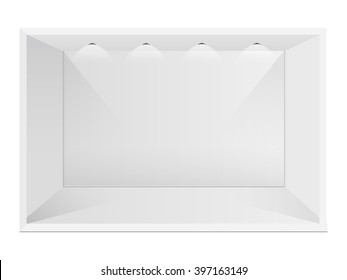 White creative exhibition stand design. Booth template. Corporate identity vector