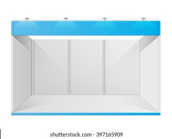 White creative exhibition stand design. Booth template. Corporate identity vector