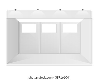 White creative exhibition stand design. Booth template. Corporate identity vector