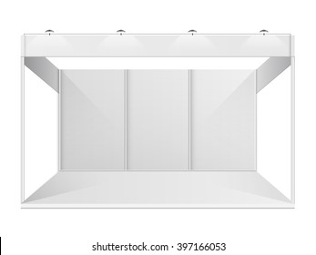 White creative exhibition stand design. Booth template. Corporate identity vector