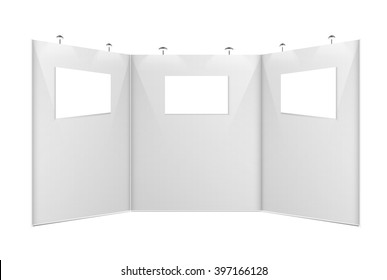 White creative exhibition stand design. Booth template. Corporate identity vector