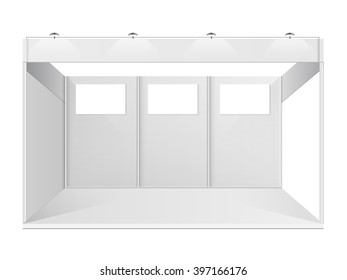 White creative exhibition stand design. Booth template. Corporate identity vector